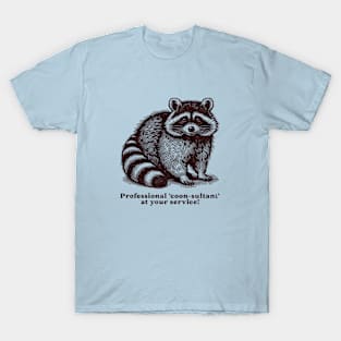 Vintage Textured Raccoon Consultant – Unique Animal Humor in Retro design Tee T-Shirt